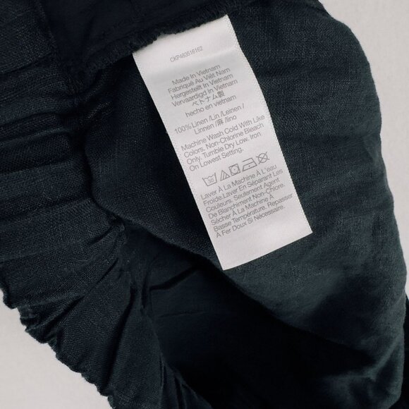 Madewell Clean Pull-On Shorts 100% Linen Black Plus Size 3X Lagenlook Beachy - Picture 12 of 12